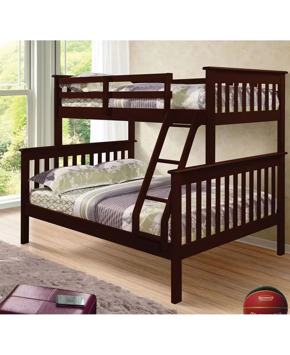 Tracy Pine Tri Bunk Cherry - Makoya Home