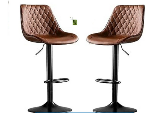 P136 BAR STOOL BROWN LEATHER