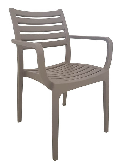CHAIR RIMINI SLATTED TAUPE