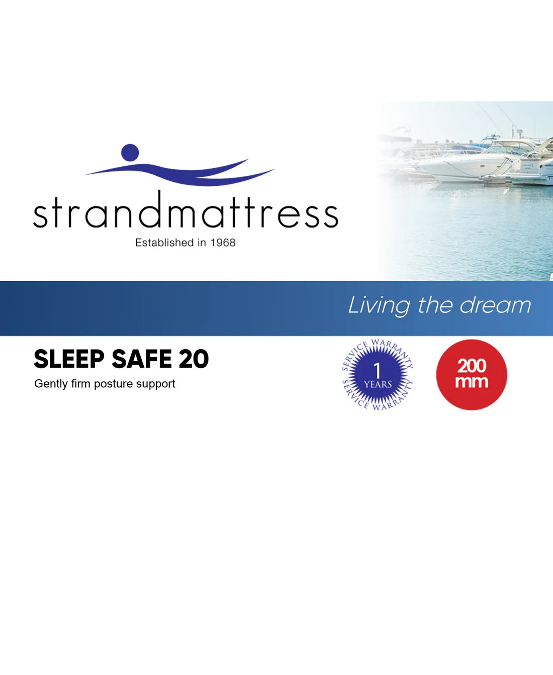 STRAND MATTRESS SLEEP SAFE 3/4 BED
