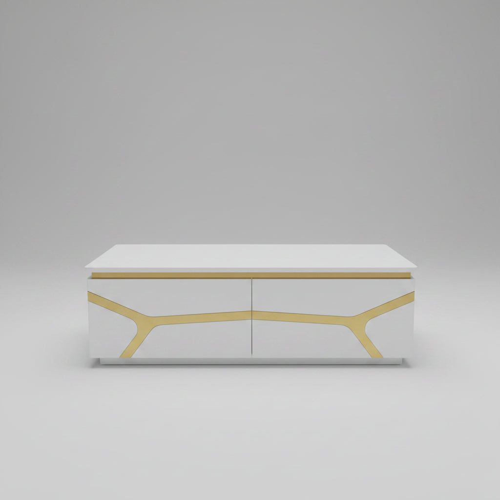 COFFEE TABLE TD18 GOLD/WHITE