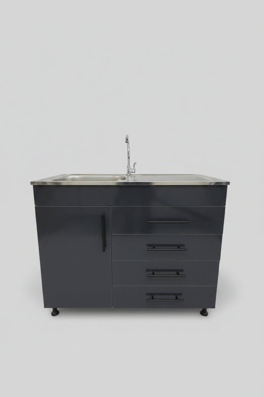 CHINESE 1DR+4DRAW SINGLE WOODEN SINK