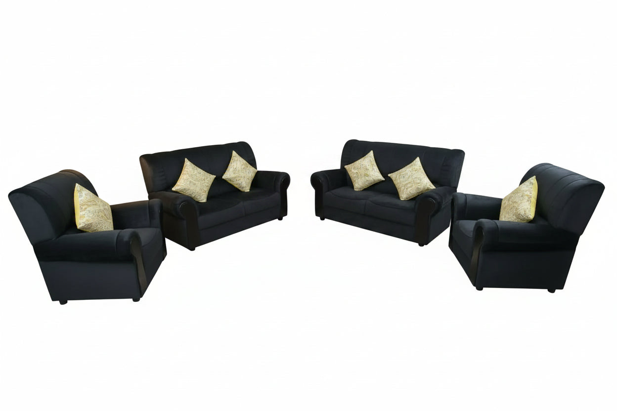 MADEERA 4PC L/SUITE BLACK VELVET