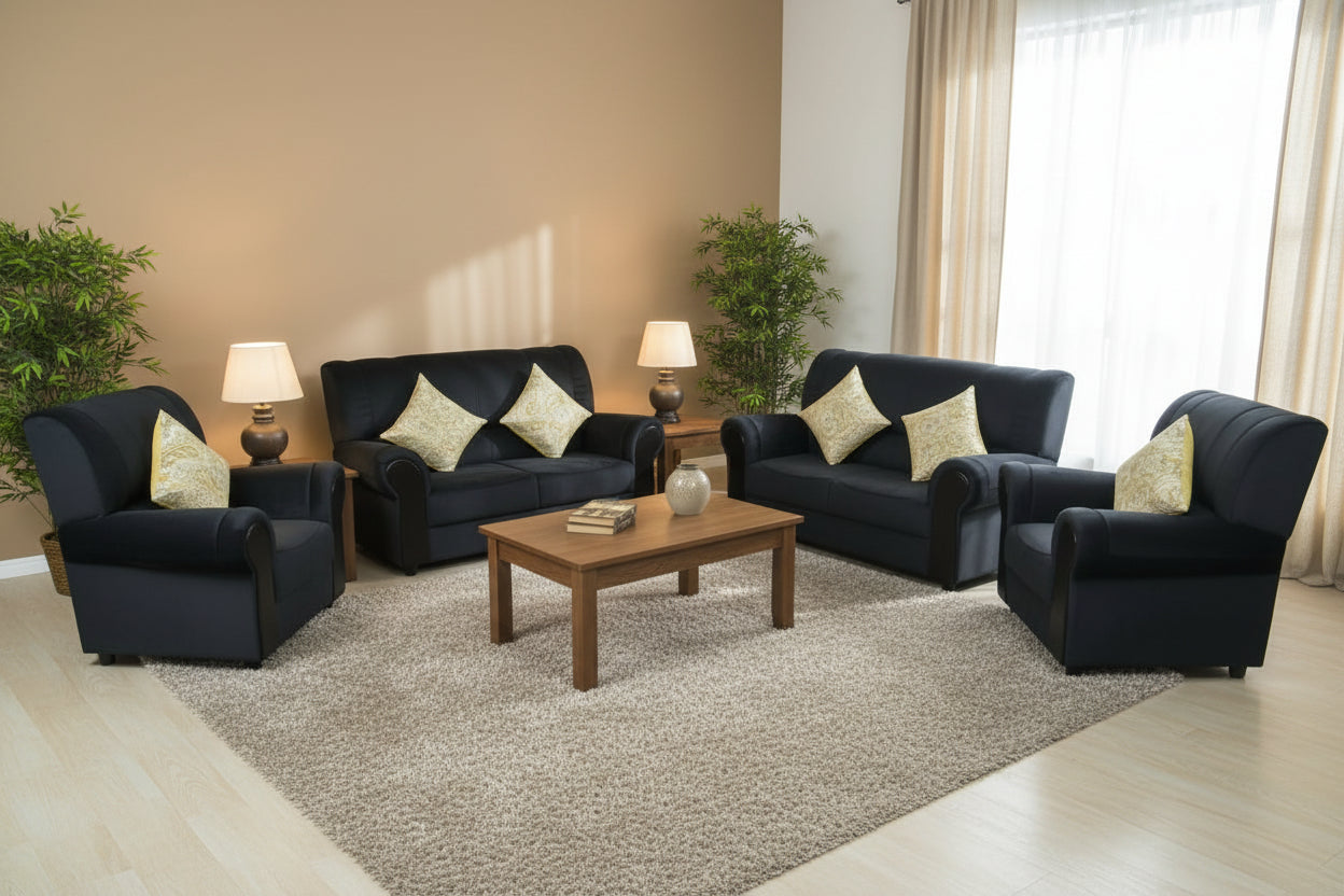 MADEERA 4PC L/SUITE BLACK VELVET