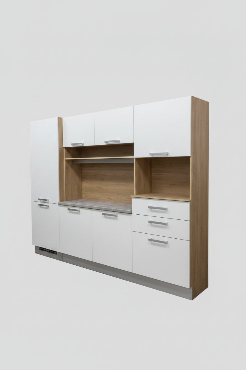 MW BR 760B KITCHEN FREESTAND OAK + SNOW WHITE