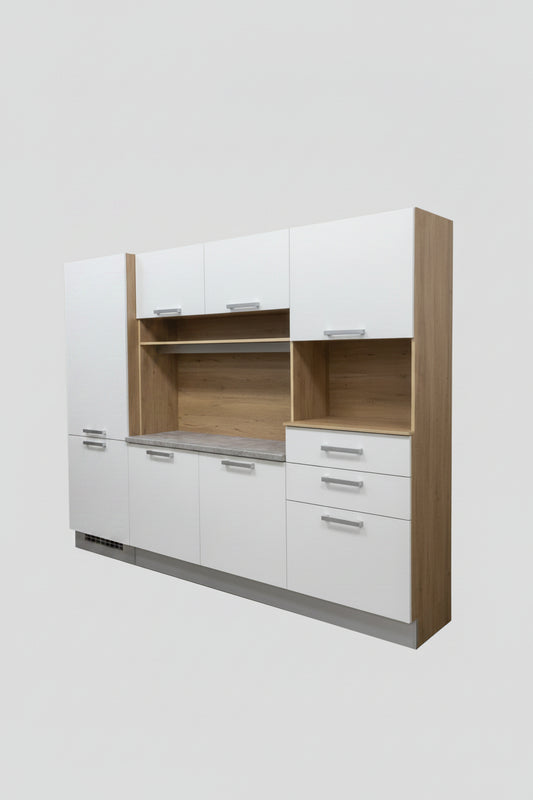MW BR 760B KITCHEN FREESTAND OAK + SNOW WHITE