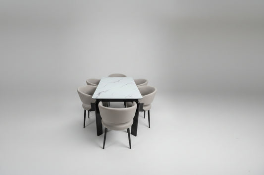 2031 DINING SET WITH 6 TUB CHAIRS