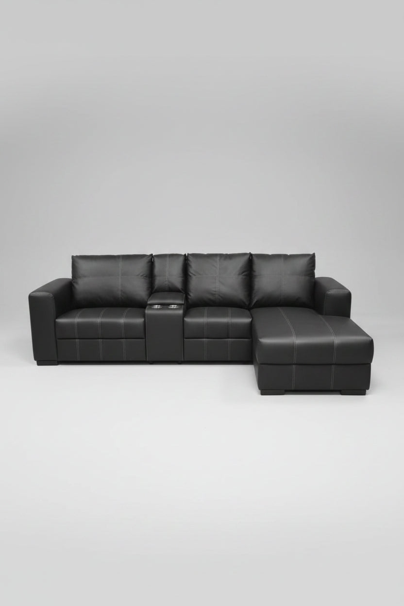NANCO 2DIV+CONSOLE+CHAIS L/SUITE BLACK
