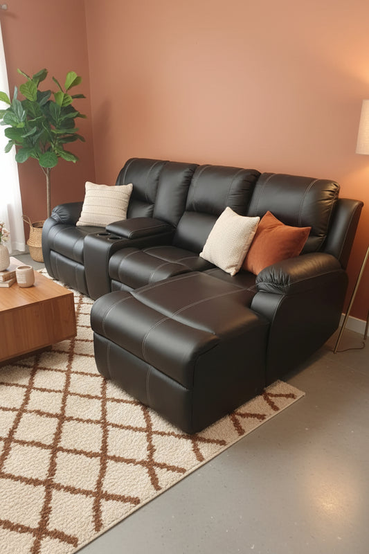 BRENDA MINI CHAISE + CON 1ACT BLACK EMBOSS