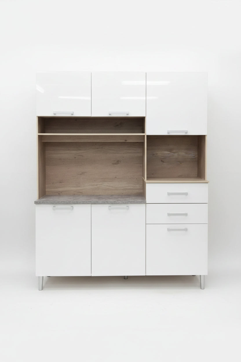 MW BR 760B KITCHEN FREESTAND OAK + SNOW WHITE