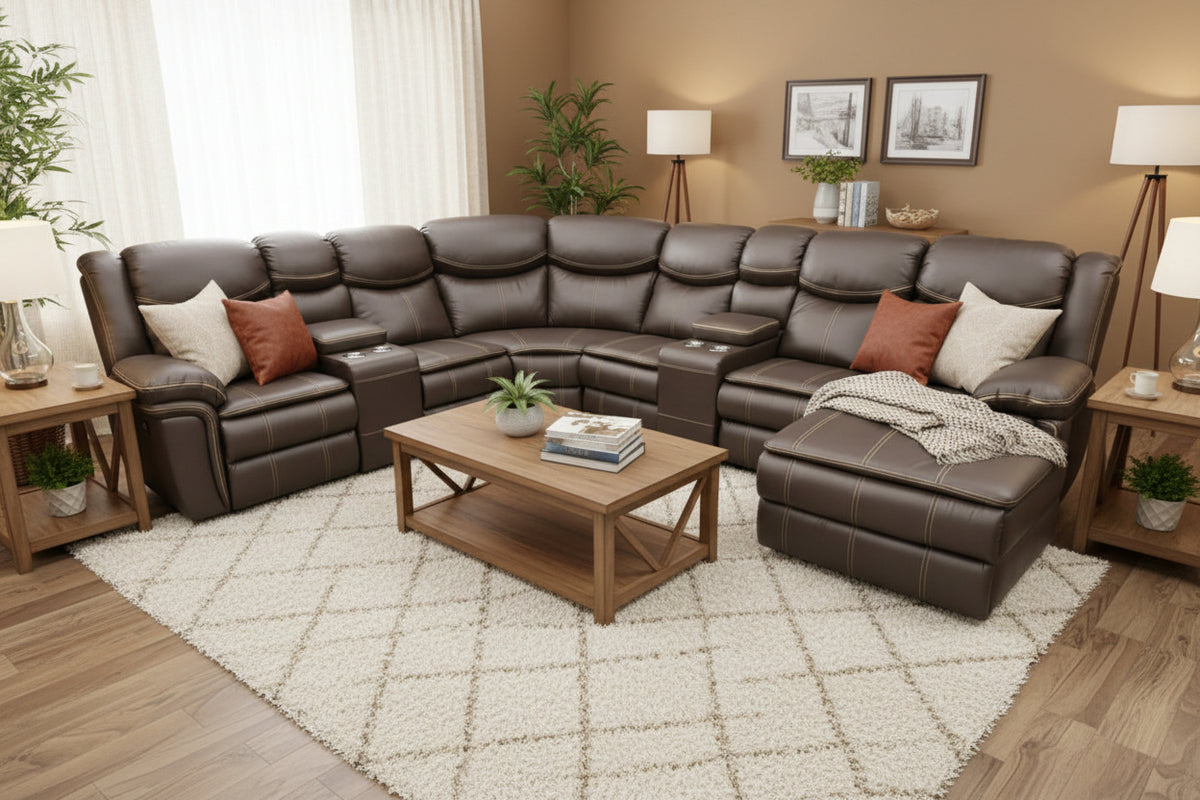 Brooklyn 4pc Cnr Lounge Suite Brown