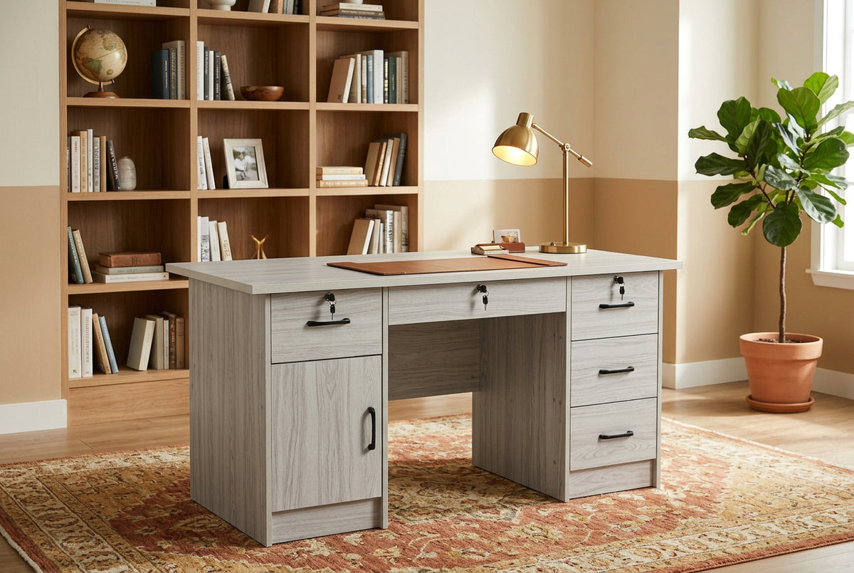 OFFICE DESK BFB140-5DRW+DOOR