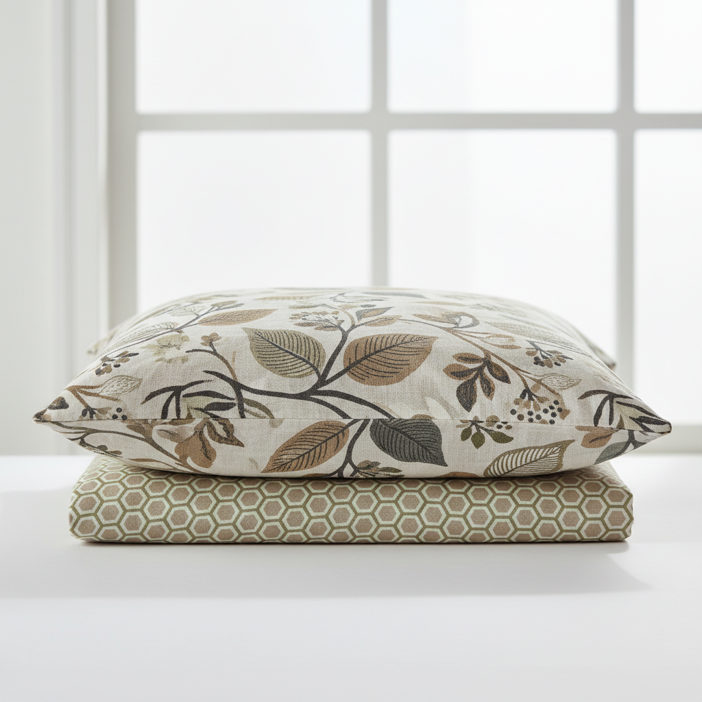 Bedding-2pk Printed Linen Std Pillows