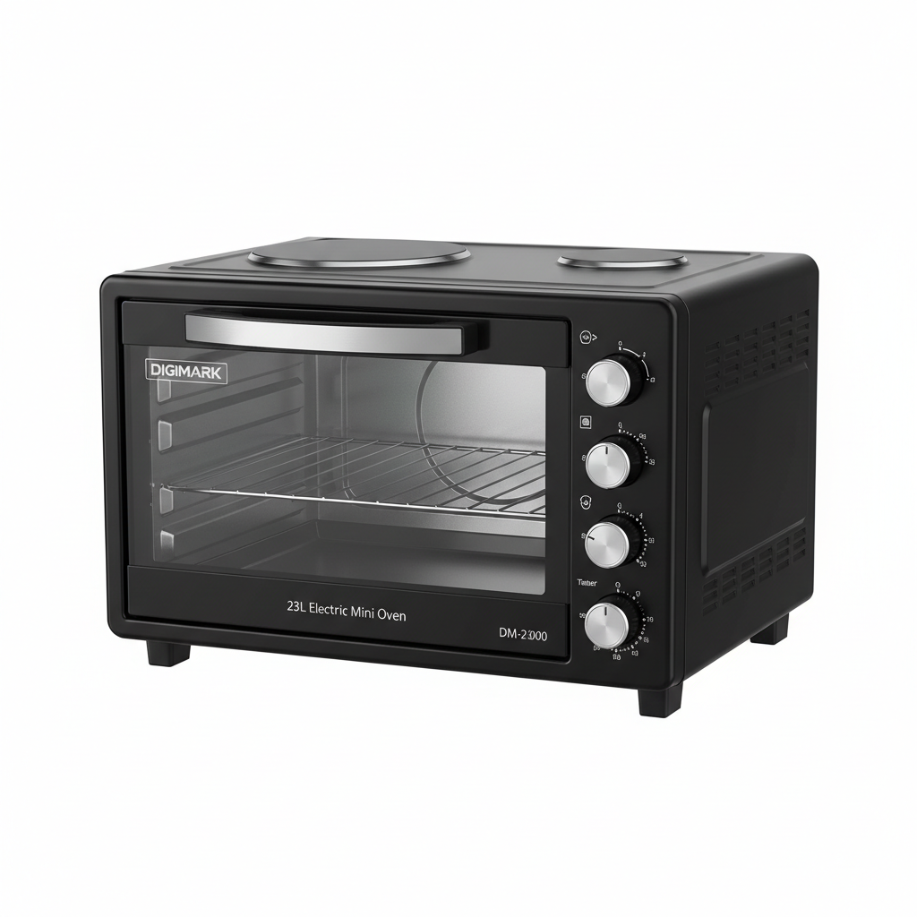 DIGIMARK 23L ELECTRC MINI OVEN +2PLT STOVE BLK