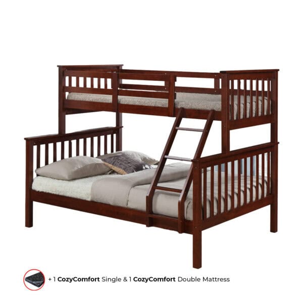 Tracy Pine Tri Bunk Cherry - Makoya Home