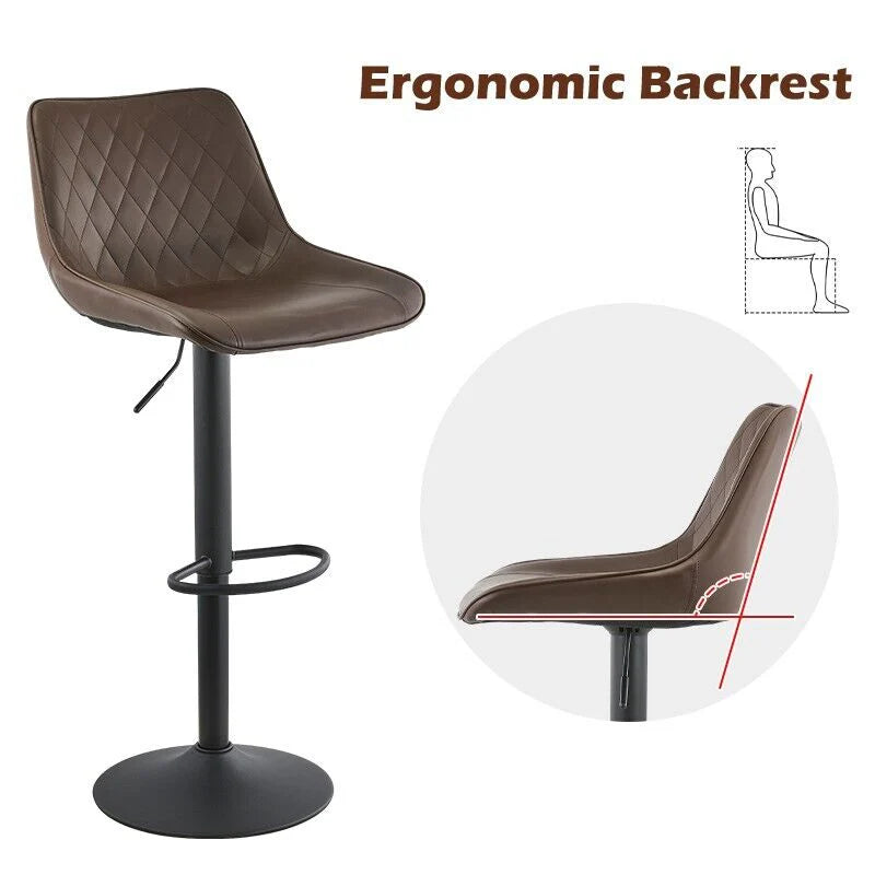 P136 BAR STOOL BROWN LEATHER
