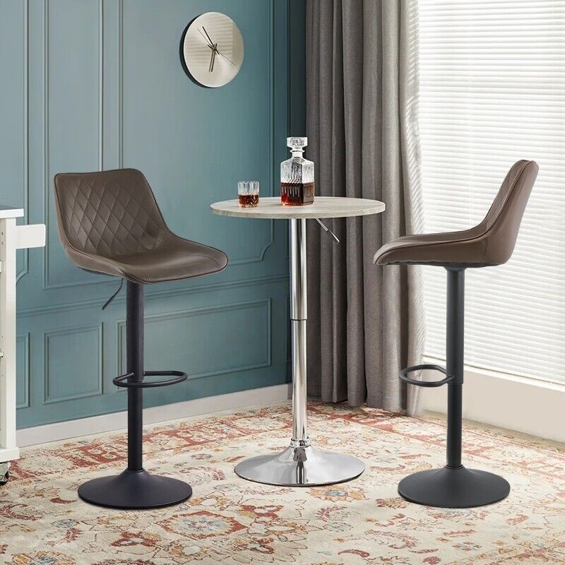 P136 BAR STOOL BROWN LEATHER