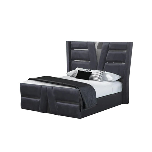 LEGENDS SAN DIEGO SLEIGH BED GREY + SILVER
