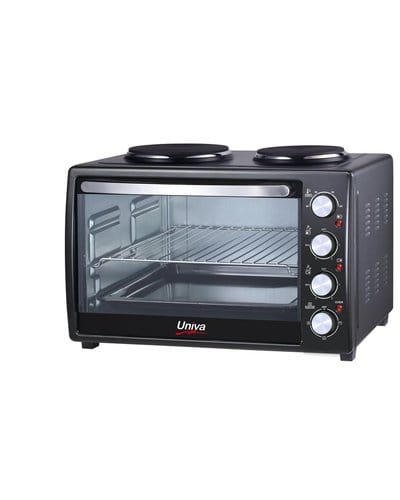 UNIVA 30L MINI OVEN 2PLATE STOVE BLK UMK30B